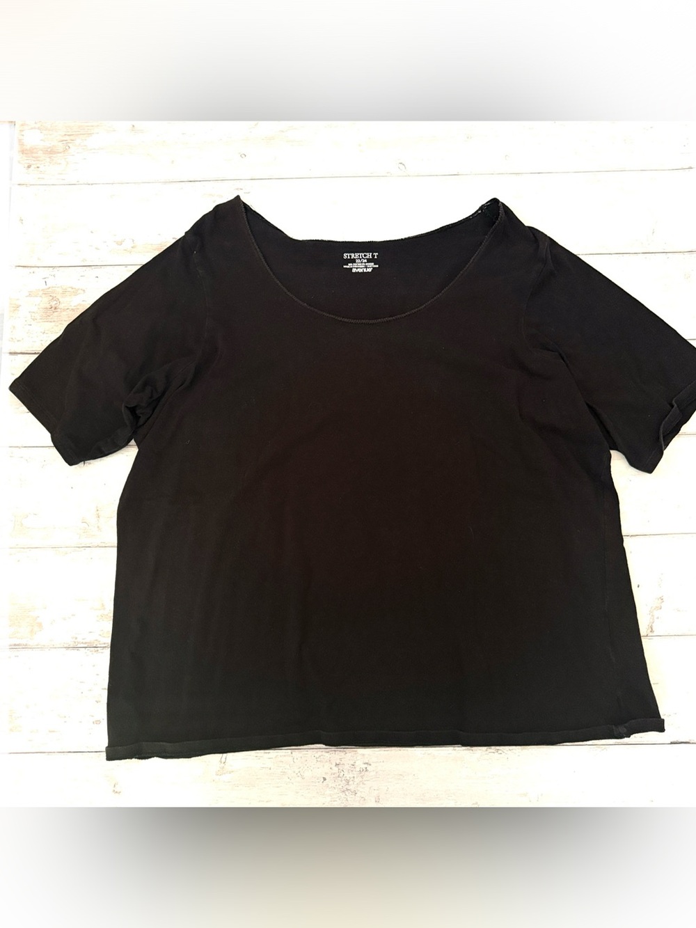 Women’s Avenue XXL 2XL Black Crew Neck Short Sleeve Shirt Stretch Tee